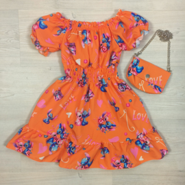 Orange stitch dress