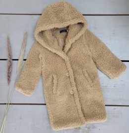 Hooded teddy coat - camel