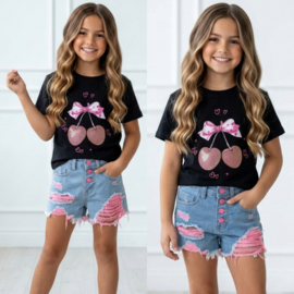 So pink denim shorts