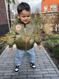 Patched bomber - groen
