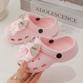 Diva bow clogs - roze (verzenddatum 24 apr)