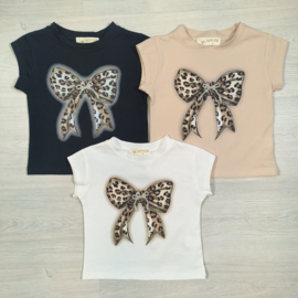 Sweet leopard bow top