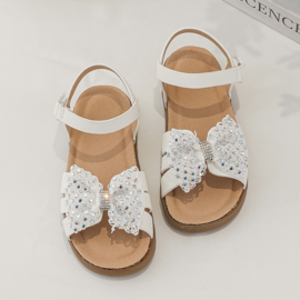 Shiny bow sandals - wit (verzenddatum 24 apr)