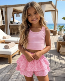 Leopard Dreams Skort Set - roze