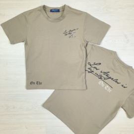 Boys written tee - taupe