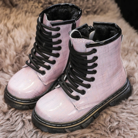 Pink shiny boots