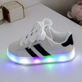 Light up sneakers - wit (met klittenband)