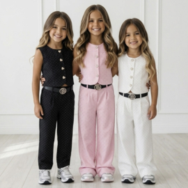 Heart Sparkle Wide Leg Set - wit