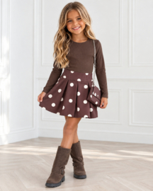 Polka Dot Chic Dress & Bag -bruin (verzenddatum 9 okt)