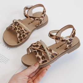 In the summer sandals - leopard