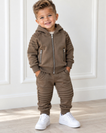 Little biker boy set - choco (verzenddatum 9 okt)