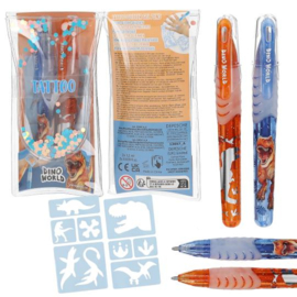 Dino World tattoo glitter gelpennen