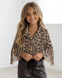 Leopard fringe vest