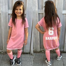 Baseball dress shortsleeves (gepersonaliseerd) - Pink