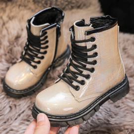 Golden glitter boots