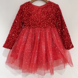 Sparkly tule dress - rood