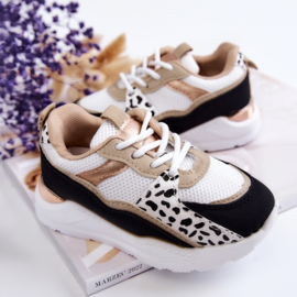 White reflection leopard sneaker