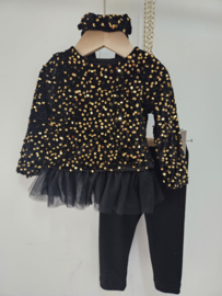Sequin tutu set & headband - zwart (verzenddatum 9 okt)