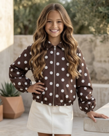 Chocolate Polka Dot Bomber