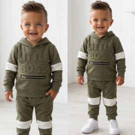 Hooded Little boss set - legergroen