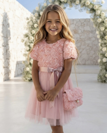 Rose Blossom Princess Dress + bag - roze