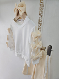 Bow Bliss Flared Set - beige