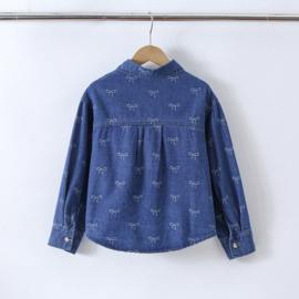 Denim bow blouse