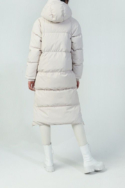 Long hooded jacket - Off white