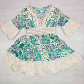 Boho Green Paisley Girls Dress