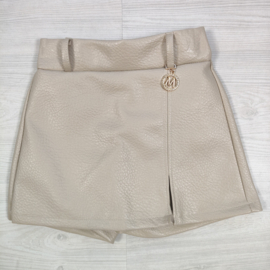 Luxe Leatherlook Skort - beige