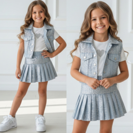 Sparkle Denim Skirt Set
