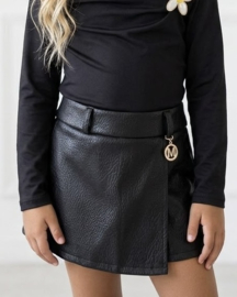 Luxe Leatherlook Skort - zwart