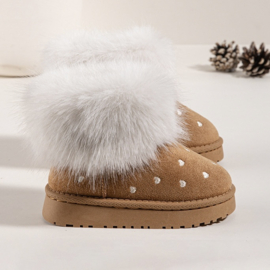 Snowy heart boots - camel (verzenddatum 9 okt)