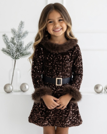 Fabulous Fur Sequin Dress - bruin