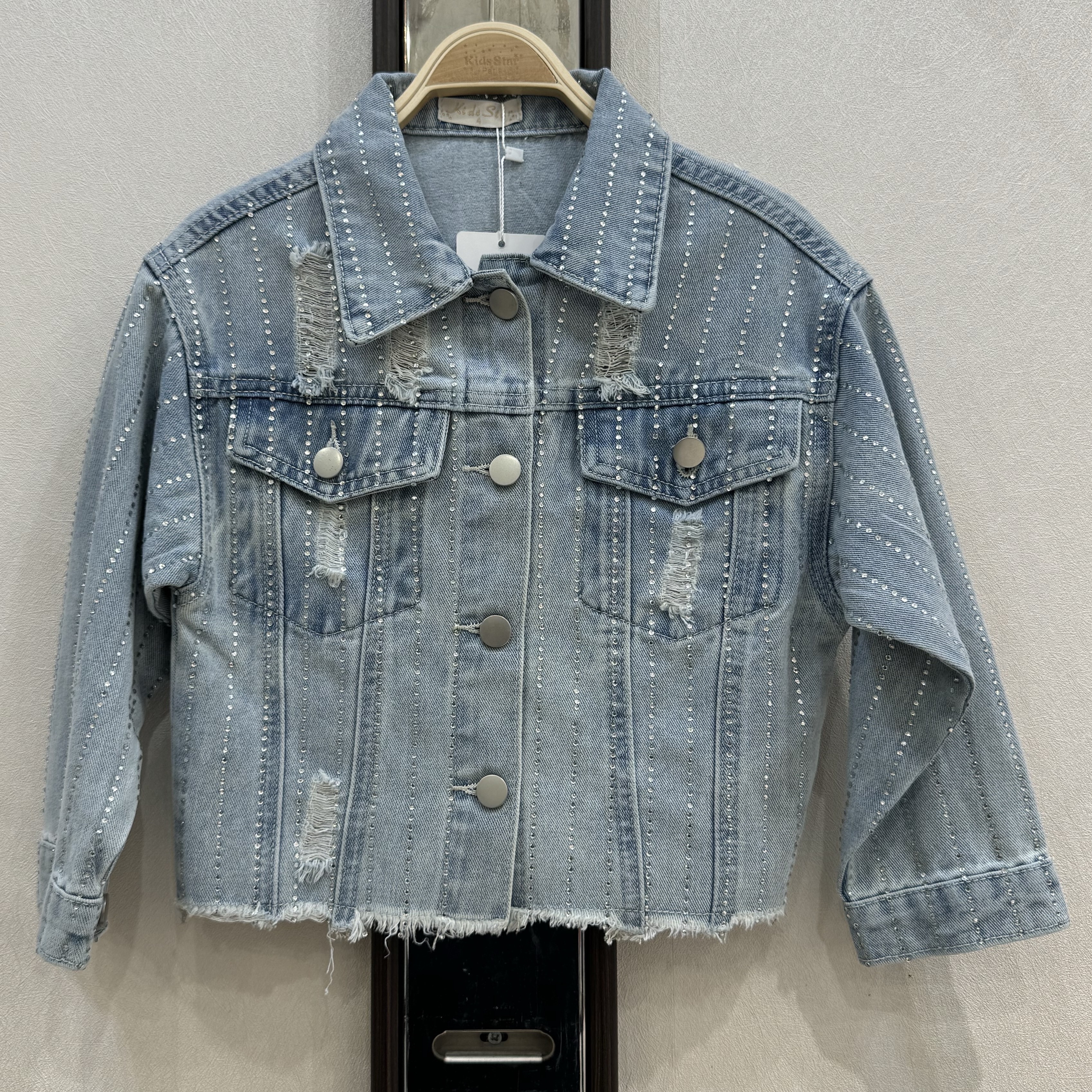 Rock & sparkle denim jacket - Blauw & zwart (Verzenddatum 7 augustus)