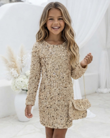 Bagged paillet dress - goud