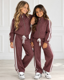 Sporty Chic Check Set - Bordeaux/wit