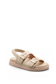 Rebel stud sandals met klittenband - beige