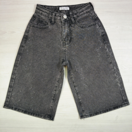 Sparkle Denim Culotte - zwart