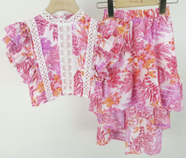 Your jungle skirt set - roze