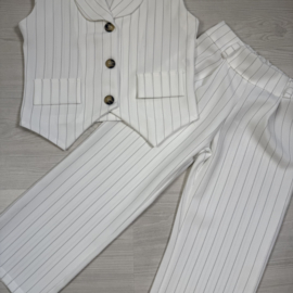 Girls Chic Pinstripe Gilet Set