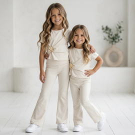 Golden Charm Flared Set - beige