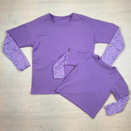 Lacey sleeves tee - TWINNING - paars