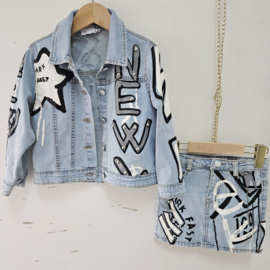 Wow denim set - wit