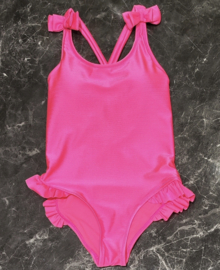 Bow & ruffle swimsuit - pink