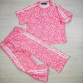 Leo stripes set - neon roze