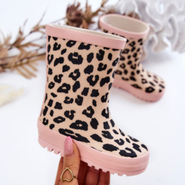 Pink Leopard Rain boots