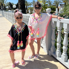 Beach pompom poncho