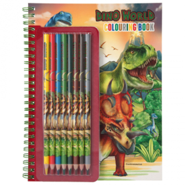 Dino World kleurboek met kleurpotloden - Red