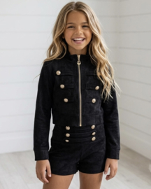 Beat It Velvet Skort Set - zwart
